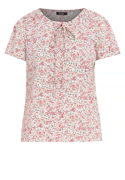 Krizia Floral Print Tie Neck Blouse Top