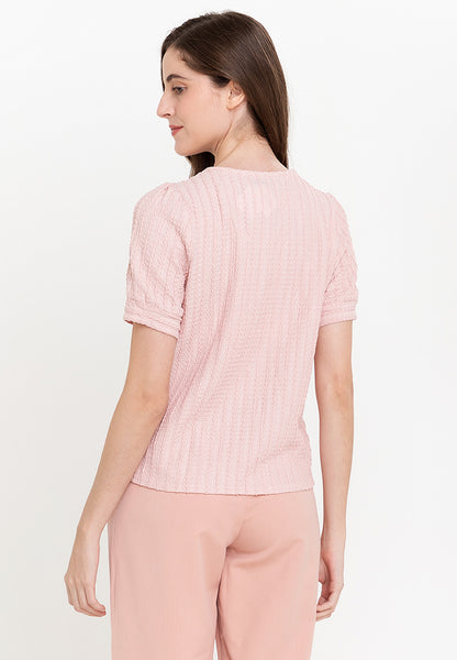 Krizia Textured Cotton Knit Button Down Blouse Top