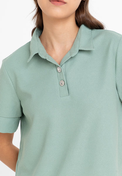 Krizia Tweed Collared Blouse Top