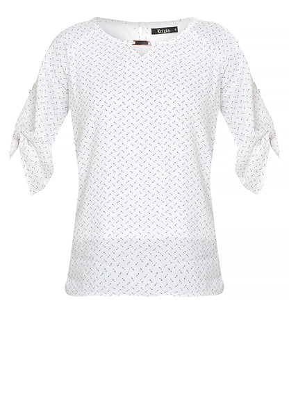 Krizia 3/4 Roll Tab Sleeve Blouse Top