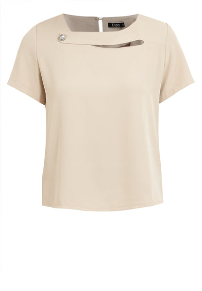 Krizia Wave Neck Detail Blouse Top