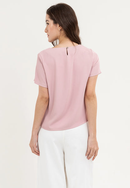 Krizia Wave Neck Detail Blouse Top