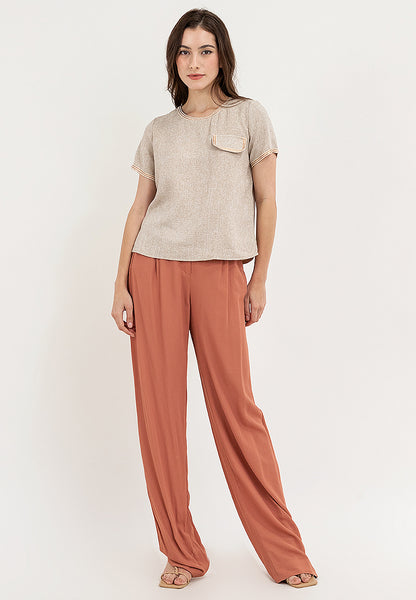 Krizia Tweed Blouse Top with Timmings