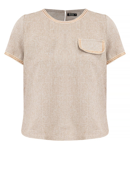 Krizia Tweed Blouse Top with Timmings