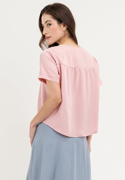 Krizia Button Down V-Neck Blouse Top