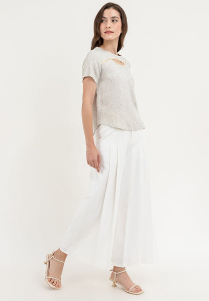 Krizia Front Keyhole Line Blouse Top