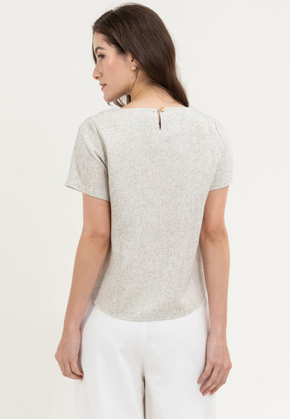 Krizia Front Keyhole Line Blouse Top