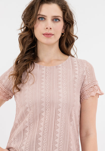 Krizia Lace Blouse with Sleeve and Hem Trimmings