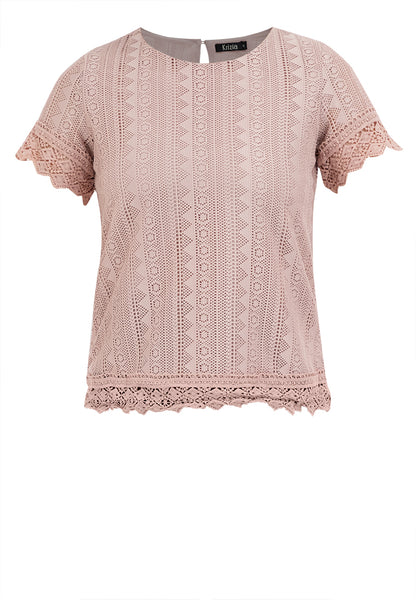 Krizia Lace Blouse with Sleeve and Hem Trimmings