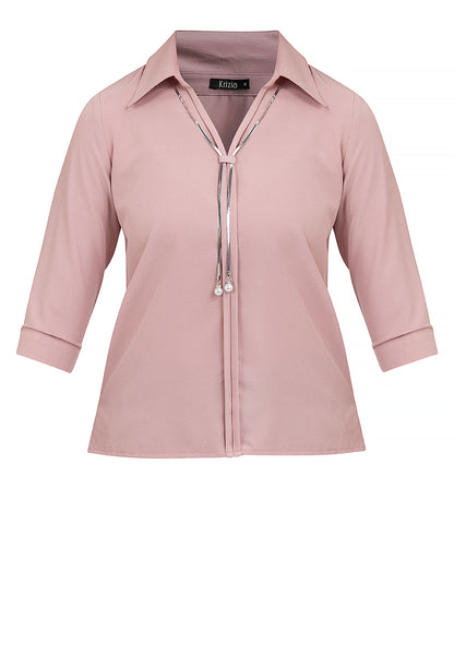 Krizia Quarter Sleeve Collared Blouse Top