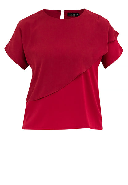 Krizia Overlap Round Neck Blouse Top