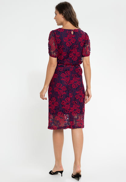 Krizia Lace Puff Sleeves Top and Midi Skirt