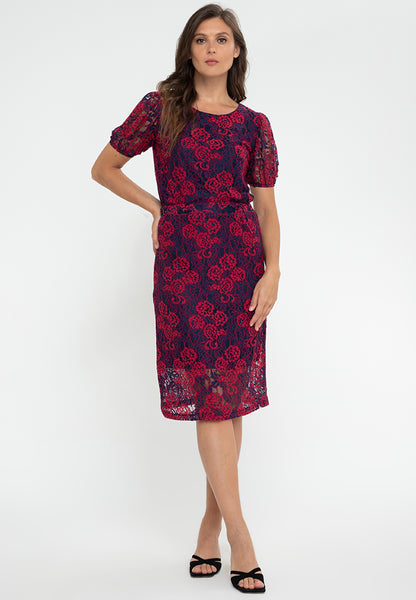 Krizia Lace Puff Sleeves Top and Midi Skirt