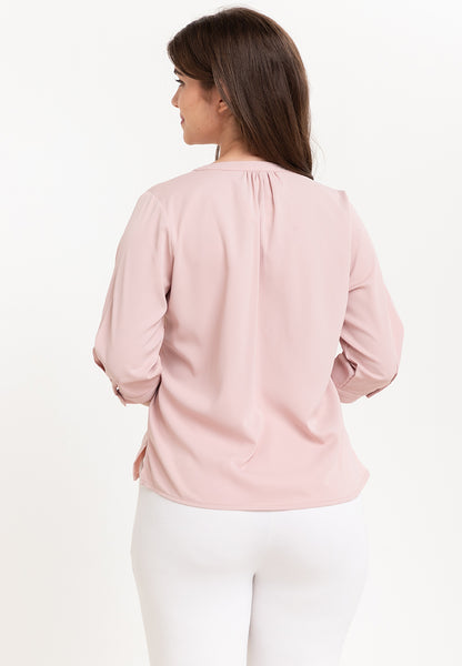 Krizia V-Neck Detachable Brooch Pin Blouse Top