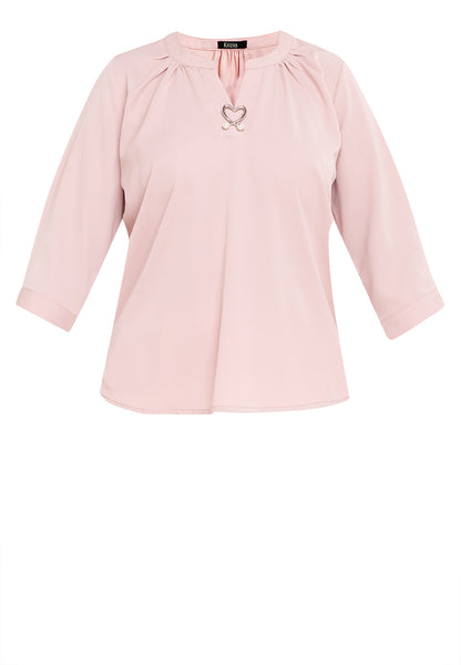 Krizia V-Neck Detachable Brooch Pin Blouse Top