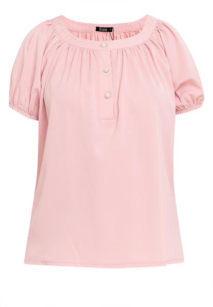 Krizia Printed Button Front Puff Sleeves Blouse