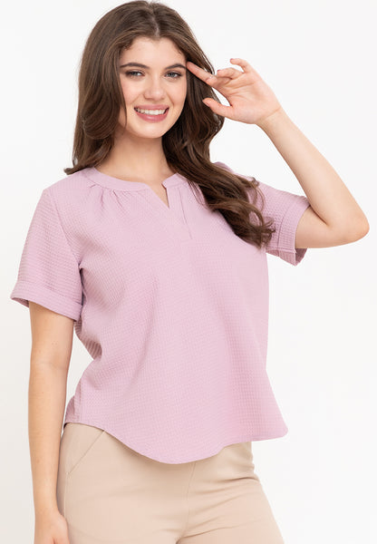 Krizia Waffle V Neck Blouse Top