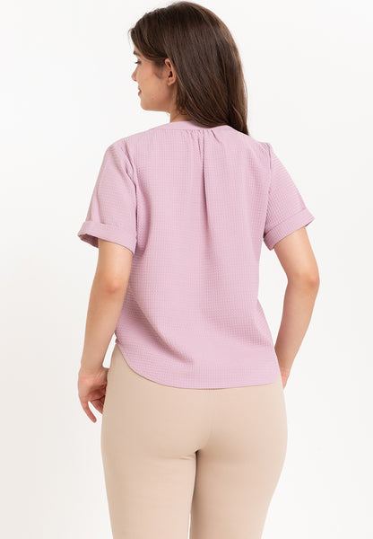 Krizia Waffle V Neck Blouse Top