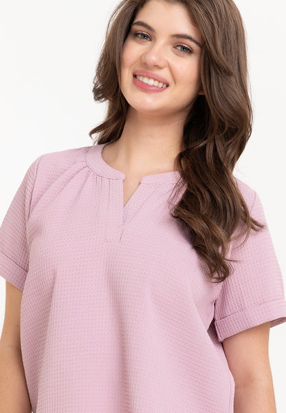 Krizia Waffle V Neck Blouse Top