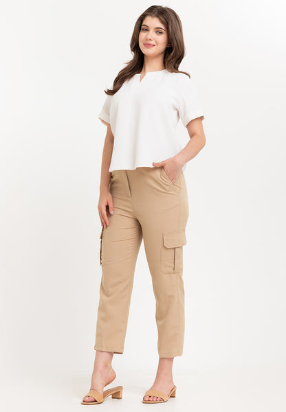 Krizia Waffle V Neck Blouse Top