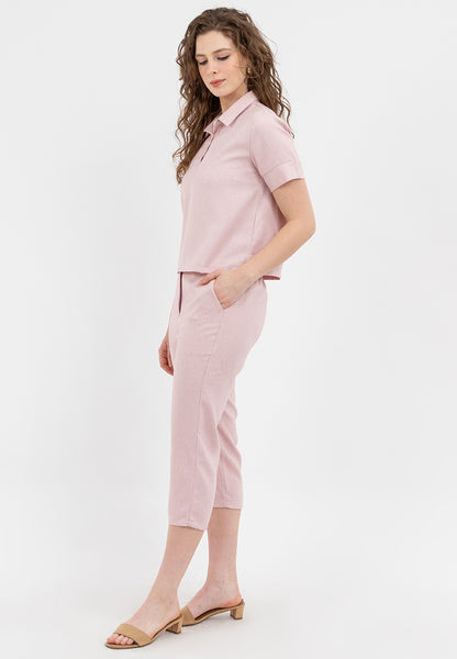 Krizia Collared Top Blouse and Pants 2 Piece Set Terno