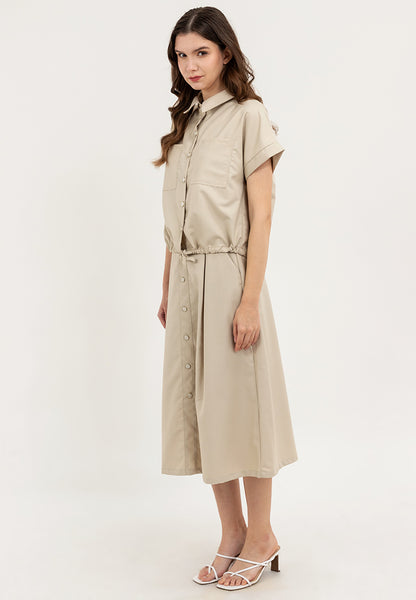 Krizia Button Down Collared Crop Shirt & Pleated Midi Skirt