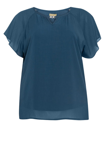 Divina Plus Size V-Detail Blouse