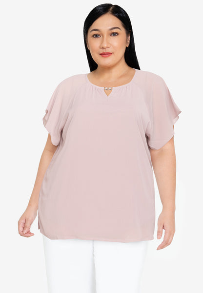 Divina Plus Size V-Detail Blouse