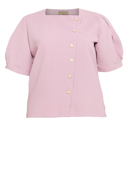 Divina Plus Size Squareneck Puff Sleeve Blouse Top