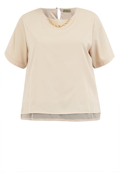 Divina Plus Size Tiered Basic Short Sleeve Top Blouse