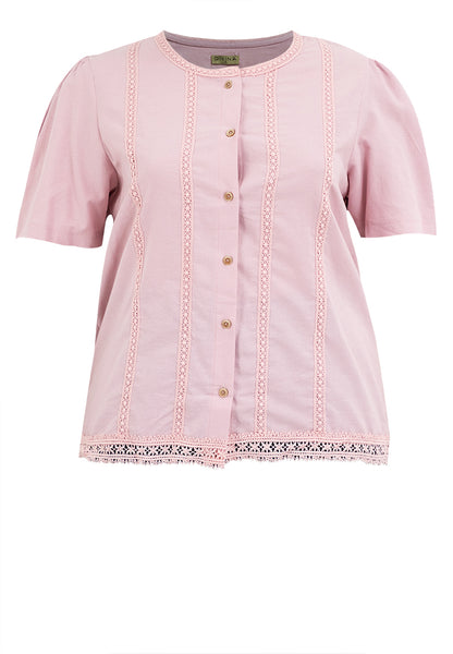 Divina Plus Size Puff Sleeve with Trimming Blouse Top