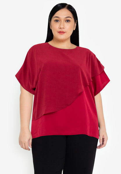 Divina Plus Size Layered Blouse Top