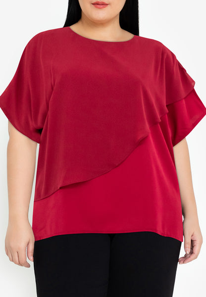 Divina Plus Size Layered Blouse Top