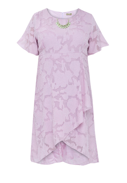 Plus Size Special Fabric Overlap Hem Midi Dress