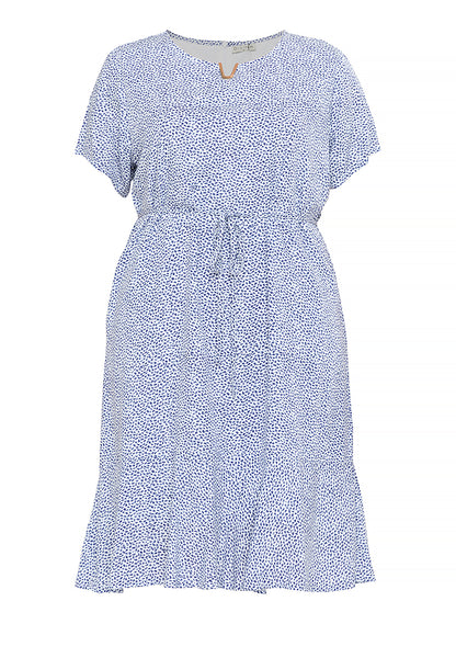 Divina Plus Size V Detail Flounce Hem Shift Dress