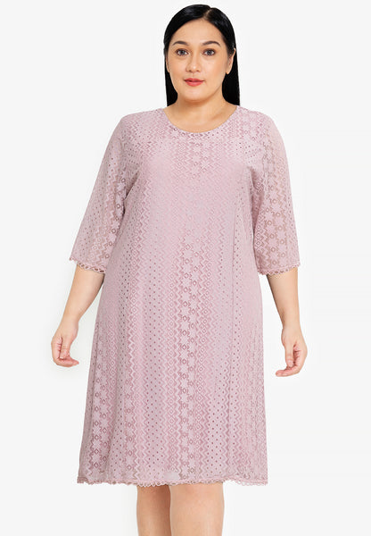 Plus Size Premium Lace Long Sleeve Formal Dress