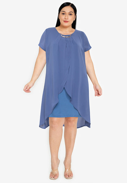 Divina Plus Size Overlap Shift Dress