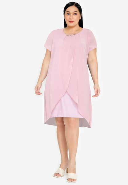 Divina Plus Size Overlap Shift Dress