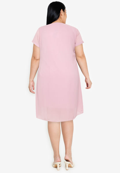 Divina Plus Size Overlap Shift Dress
