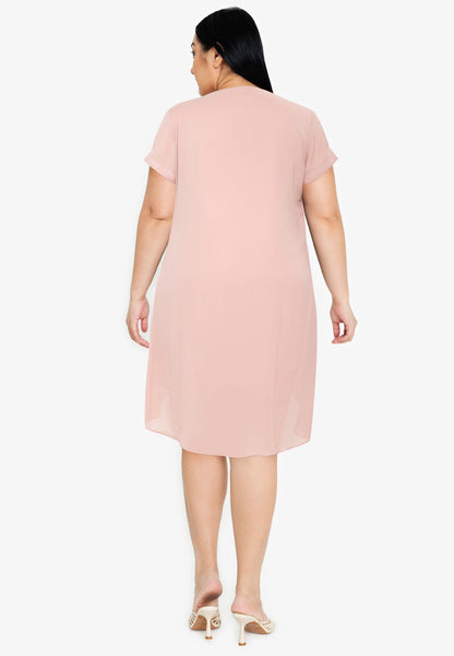 Divina Plus Size Overlap Shift Dress