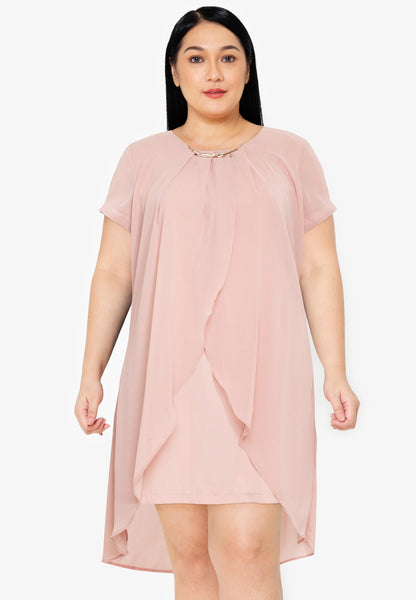 Divina Plus Size Overlap Shift Dress