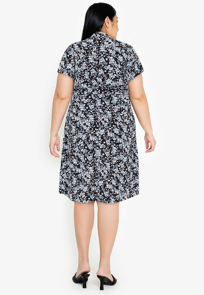 Divina Plus Size V-Neck Overlap Dress