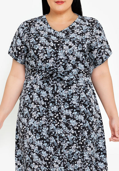 Divina Plus Size V-Neck Overlap Dress