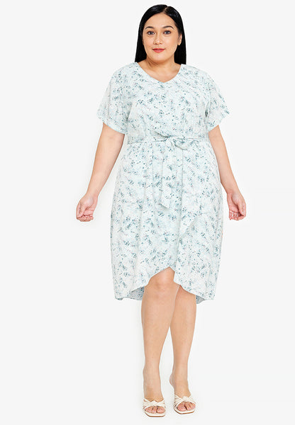 Divina Plus Size V-Neck Overlap Dress