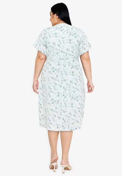 Divina Plus Size V-Neck Overlap Dress