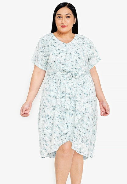 Divina Plus Size V-Neck Overlap Dress