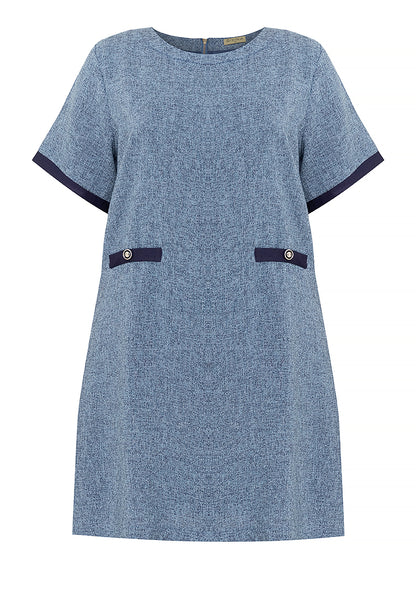 Divina Plus Size Round Neck Tweed Dress