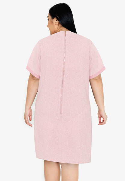 Divina Plus Size Round Neck Tweed Dress