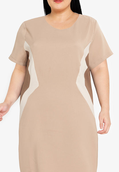Divina Color Block Dress Korean Style