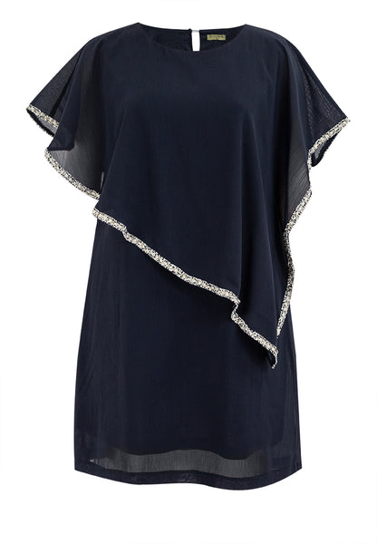 Divina Plus Size Overlay Dress with Trimmings